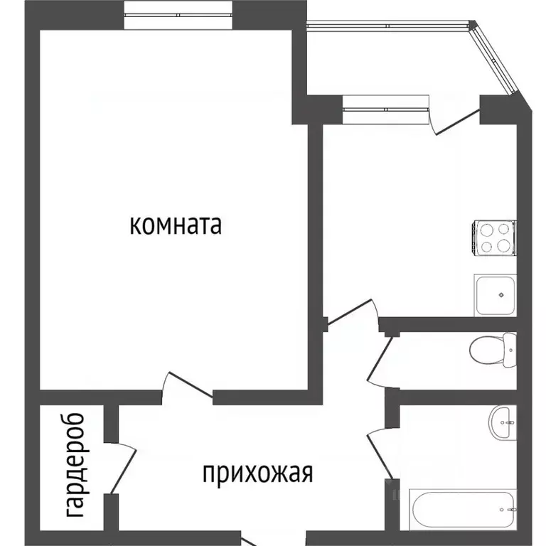 1-к кв. Ханты-Мансийский АО, Сургут Геологическая ул., 15/1 (43.4 м) - Фото 1
