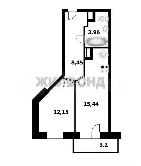 1-к. квартира, 41,4 м, 15/24 эт. - Фото 1