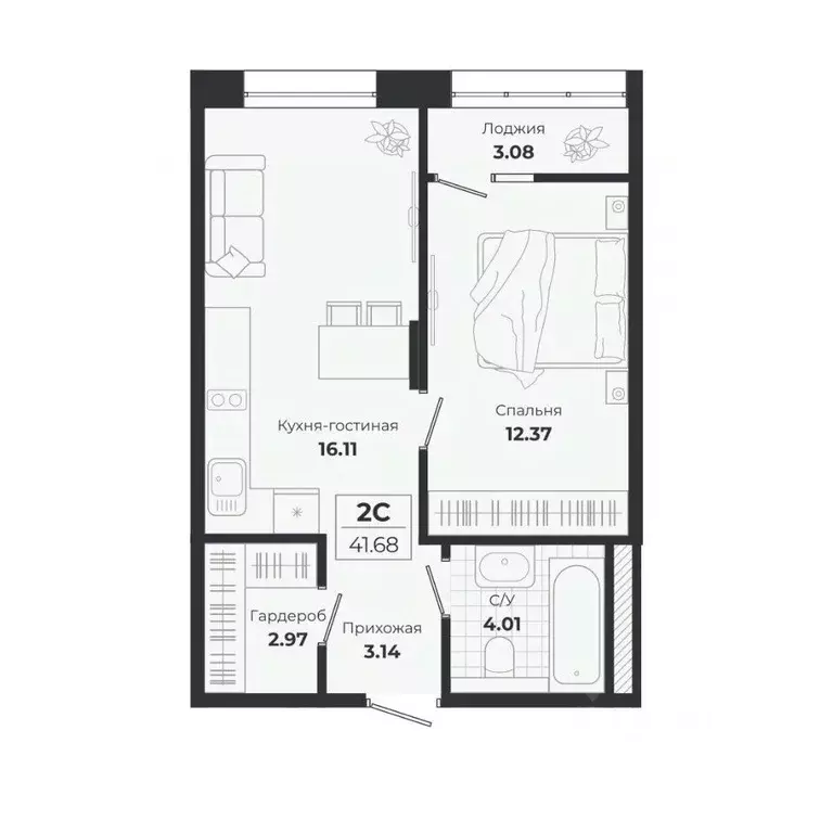 2-к кв. Новосибирская область, Новосибирск Лесоперевалка мкр, Ясный ... - Фото 0