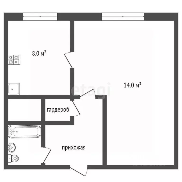 1-к кв. Вологодская область, Череповец ул. Монтклер, 18 (30.6 м) - Фото 1