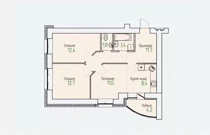 3-к кв. Кировская область, Киров Мурашинский проезд, 7 (63.6 м) - Фото 0