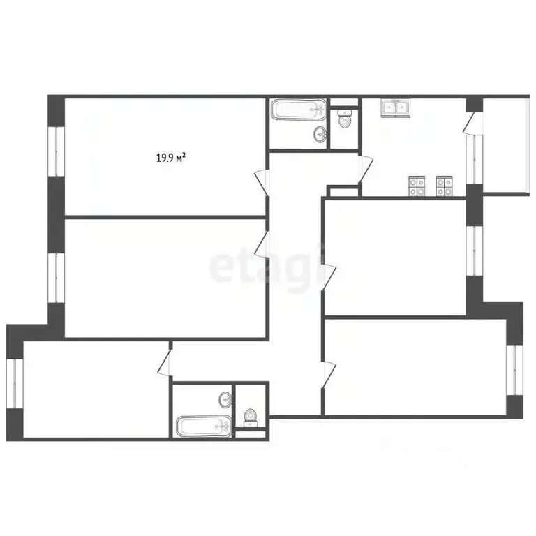 Комната Ханты-Мансийский АО, Сургут Комсомольский просп., 48 (19.9 м) - Фото 2