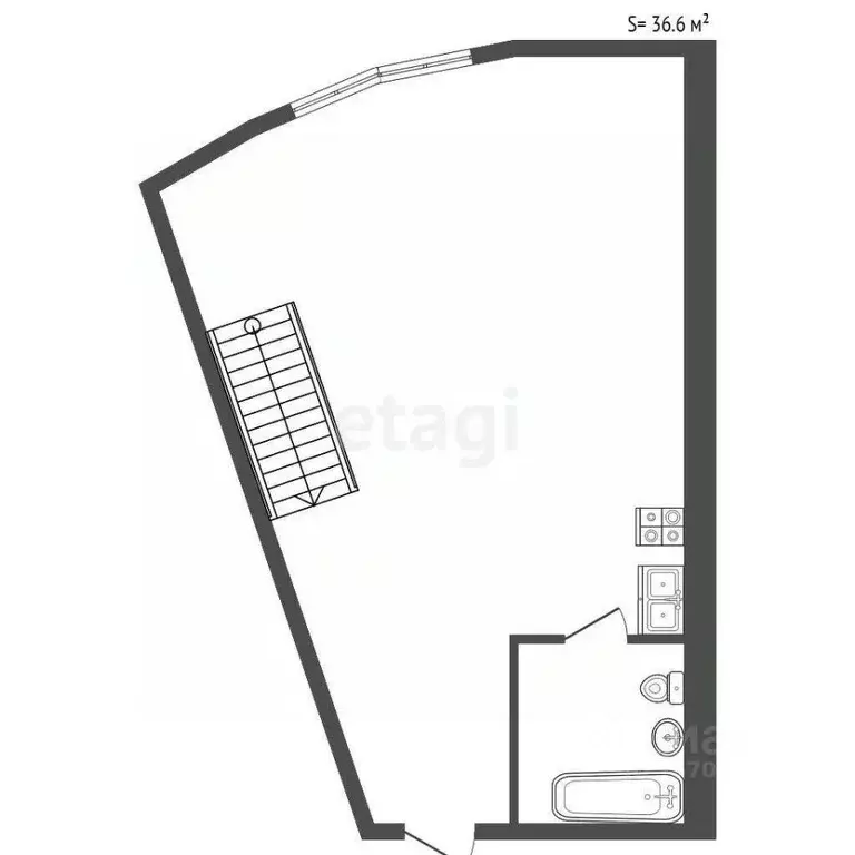 Студия Санкт-Петербург Свердловская наб., 58 (36.6 м) - Фото 2