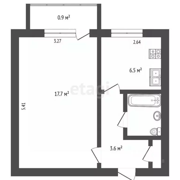 1-к кв. Калужская область, Малоярославец ул. Григория Соколова, 2 ... - Фото 2