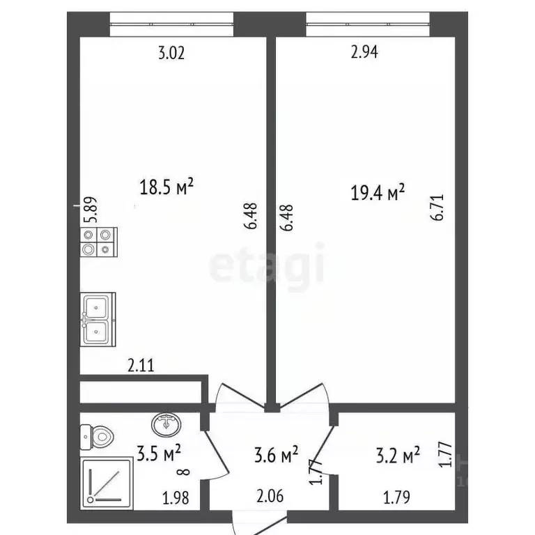 1-к кв. Краснодарский край, Анапа Северная ул., 9Бк2 (47.9 м) - Фото 1