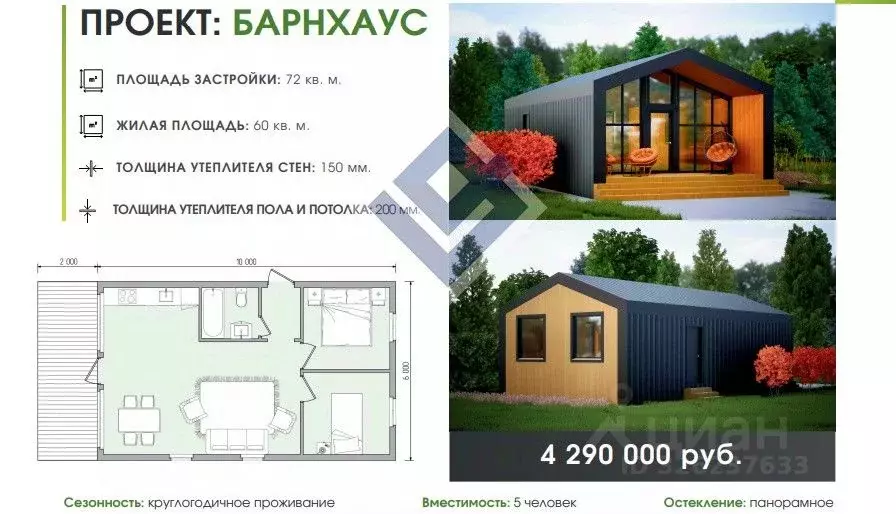 Дом в Пермский край, Пермский муниципальный округ, пос. Красный ... - Фото 2