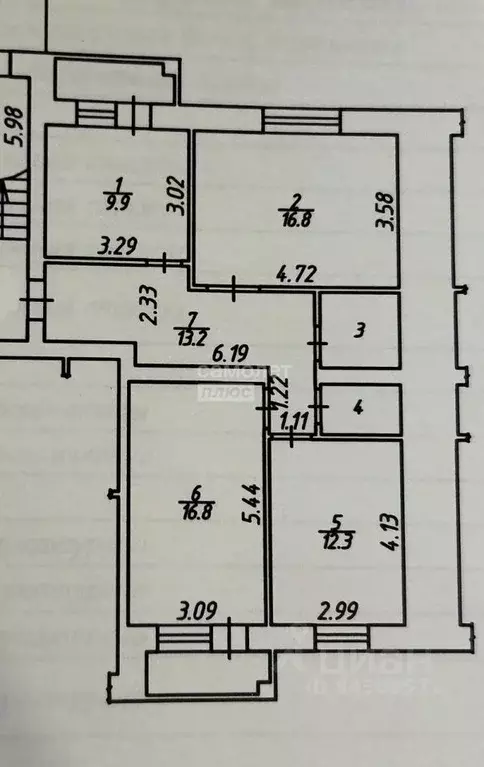 3-к кв. Калужская область, Калуга ул. Полесская, 69 (74.3 м) - Фото 2