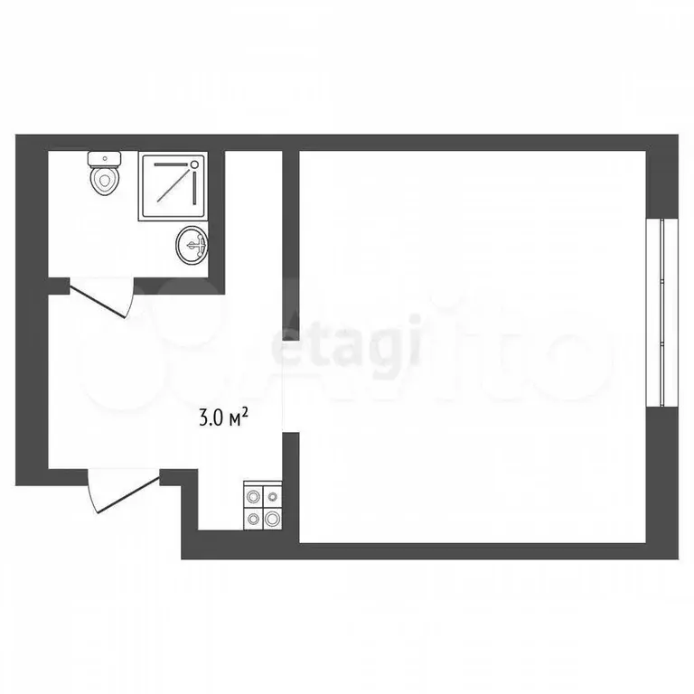 1-к. квартира, 18,2 м, 2/5 эт. - Фото 0