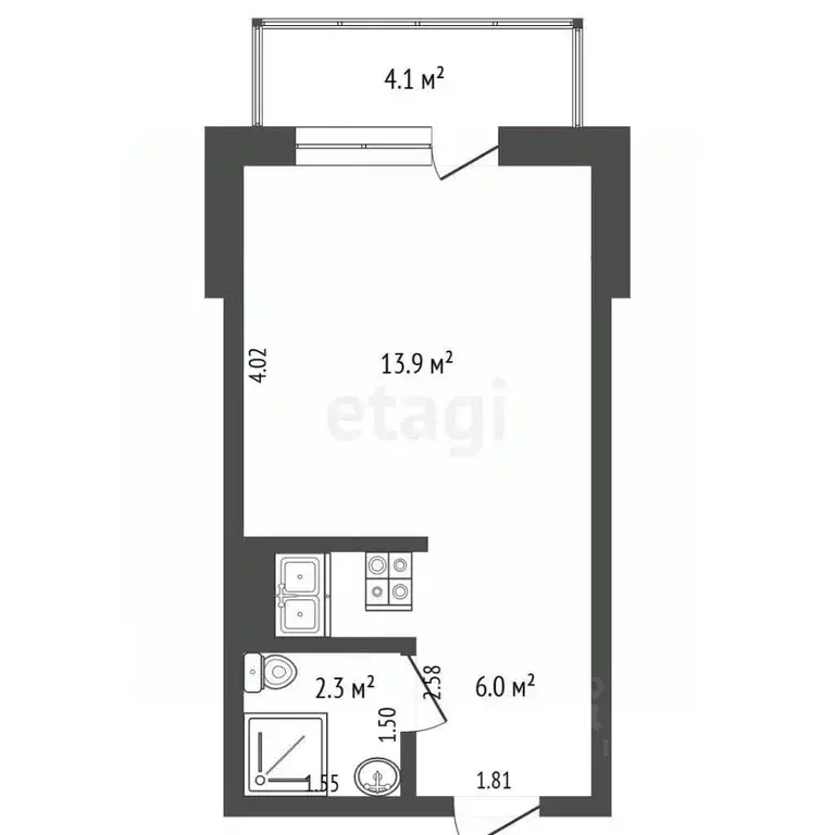 Студия Мордовия, Саранск ул. Тани Бибиной, 1/12 (22.2 м) - Фото 2