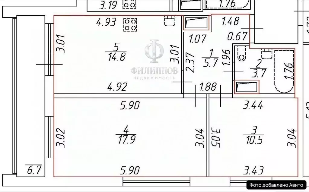 2-к кв. Санкт-Петербург Глухарская ул., 26 (57.0 м) - Фото 2