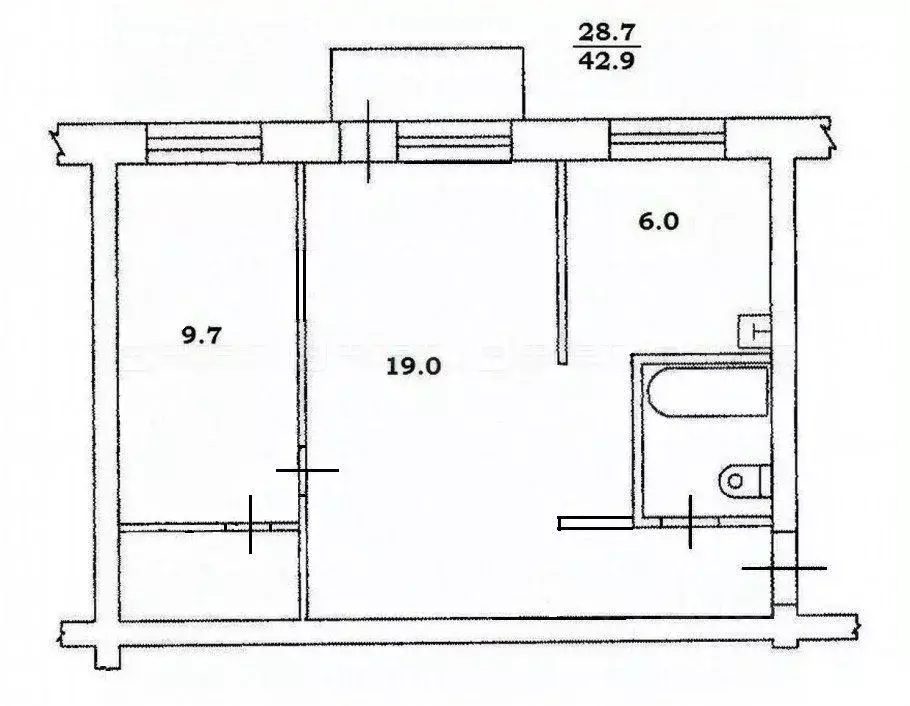 2-к кв. Татарстан, Казань ул. Сибирский Тракт, 19/6 (42.9 м) - Фото 2