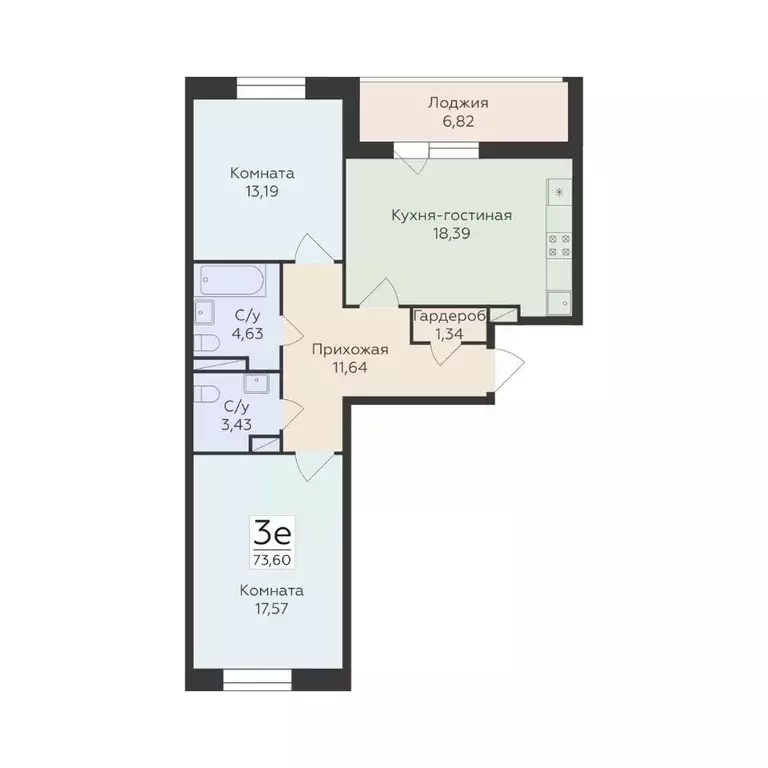 3-к кв. Воронежская область, Воронеж ул. Матросова, 60 (73.6 м) - Фото 1