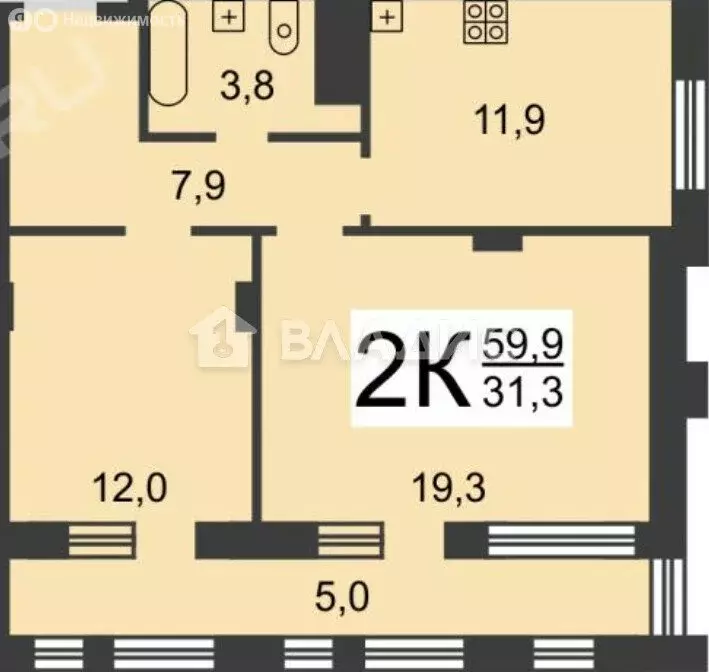 2-комнатная квартира: Нижний Новгород, улица Коминтерна, 99 (54.9 м) - Фото 1