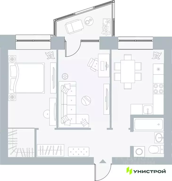 2-к кв. Пермский край, Пермь Рионская ул., 4А (51.96 м) - Фото 0