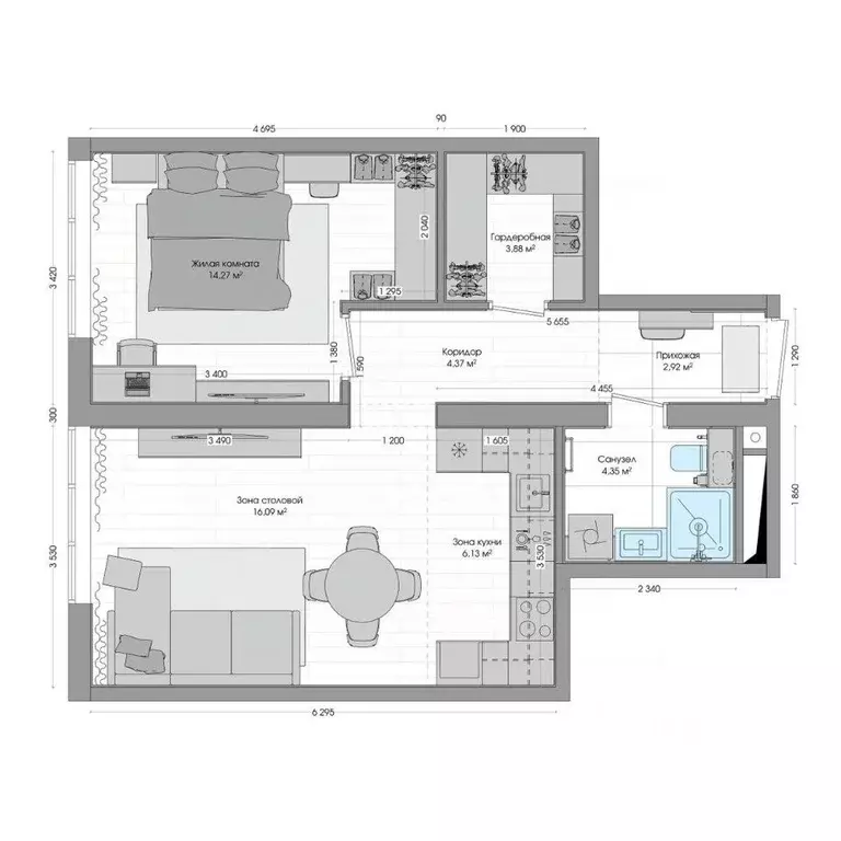 2-к кв. Приморский край, Владивосток ул. Нейбута (52.67 м) - Фото 1