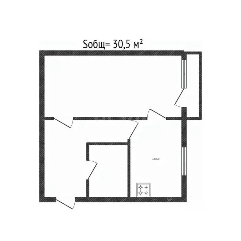 1-к кв. Брянская область, Брянск ул. Афанасьева, 17 (30.5 м) - Фото 2
