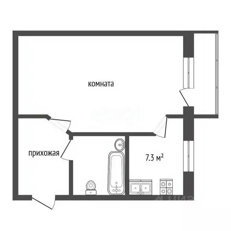 1-к кв. Ярославская область, Рыбинск ул. Алябьева, 31 (30.0 м) - Фото 1