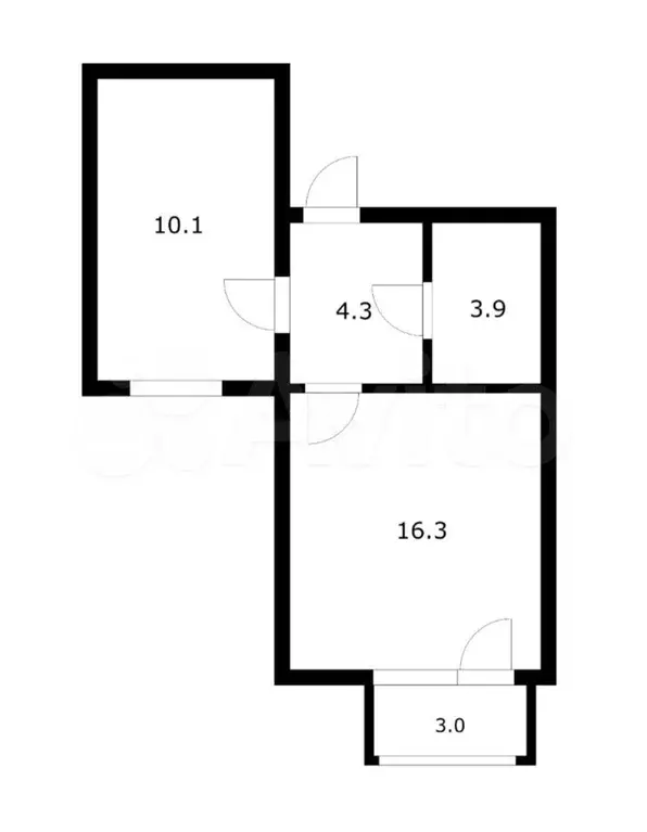 1-к. квартира, 38 м, 4/6 эт. - Фото 0