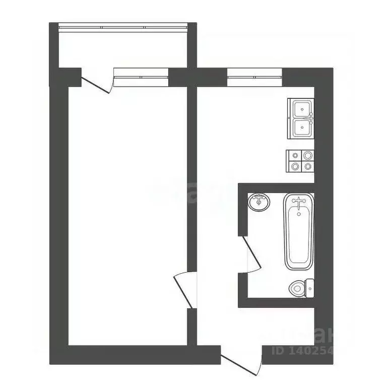 1-к кв. Владимирская область, Ковров Еловая ул., 82к3 (37.9 м) - Фото 2