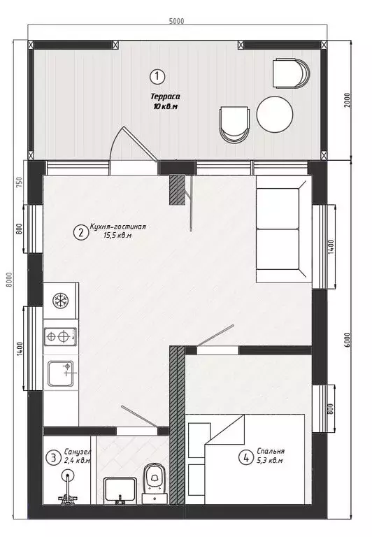 Дом в Тюмень, Центральная площадь (30 м) - Фото 1