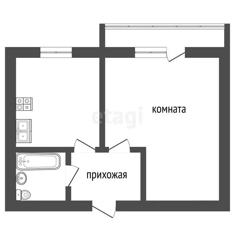 1-комнатная квартира: Заводоуковск, улица Мелиораторов, 15А (31.4 м) - Фото 1