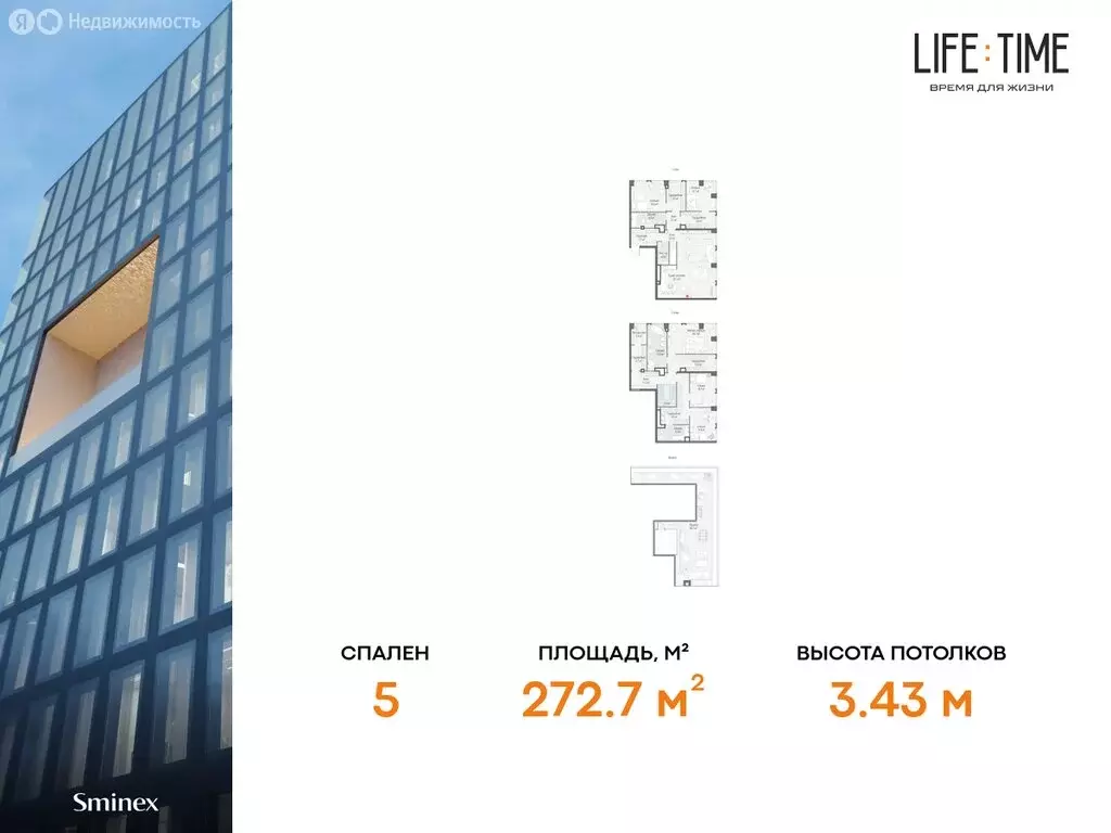 5-комнатная квартира: Москва, жилой комплекс Лайф Тайм (272.7 м) - Фото 0