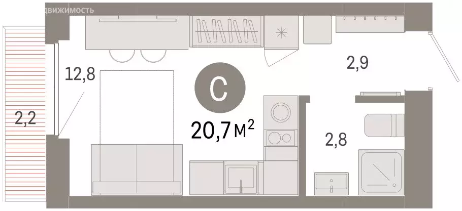 Квартира-студия: Новосибирский район, рабочий посёлок Краснообск, 3-й ... - Фото 1