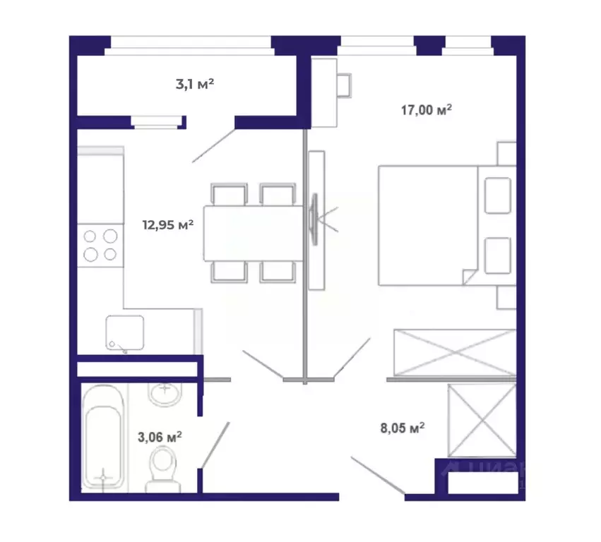 1-к кв. Иркутская область, Иркутский муниципальный округ, Маркова рп, ... - Фото 1
