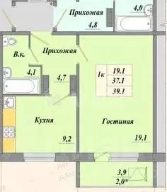 1-к кв. Омская область, Омск ул. 21-я Амурская, 35 (37.0 м) - Фото 1