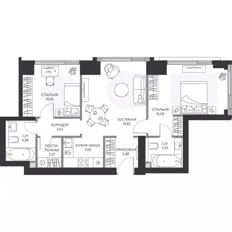 2-к кв. Москва 1-й Сетуньский проезд, 8 (65.3 м) - Фото 0