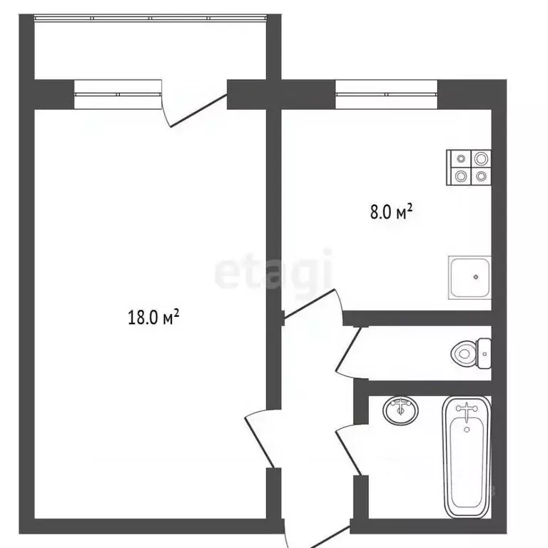 1-к кв. Нижегородская область, Выкса Красная пл., 14 (33.1 м) - Фото 1