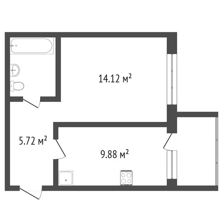 1-комнатная квартира: Вологда, улица Добролюбова, 68 (36 м) - Фото 1