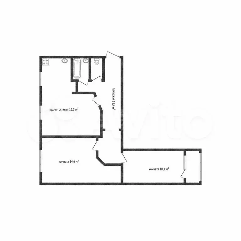 3-к. квартира, 55,5 м, 9/9 эт. - Фото 0