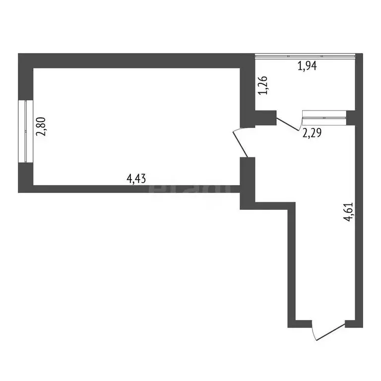 1к в -комнатной квартире (21.8 м) - Фото 1