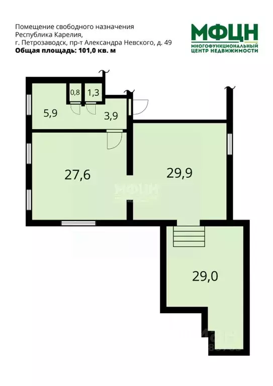 Помещение свободного назначения в Карелия, Петрозаводск просп. ... - Фото 2