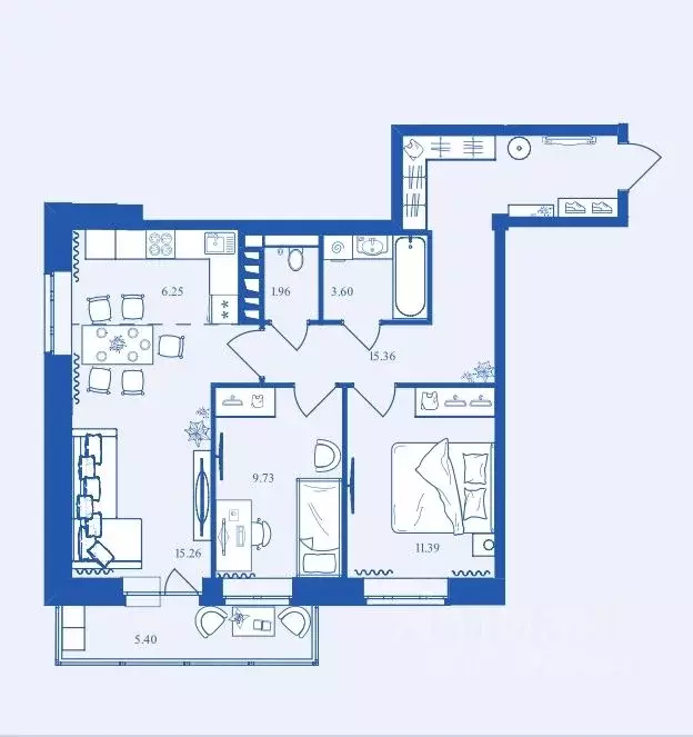 3-к кв. Брянская область, Брянск Деснаград мкр,  (68.95 м) - Фото 1
