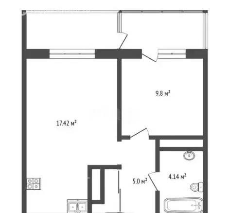 1-комнатная квартира: Дударева, улица Сергея Джанбровского, 1 (36 м) - Фото 2