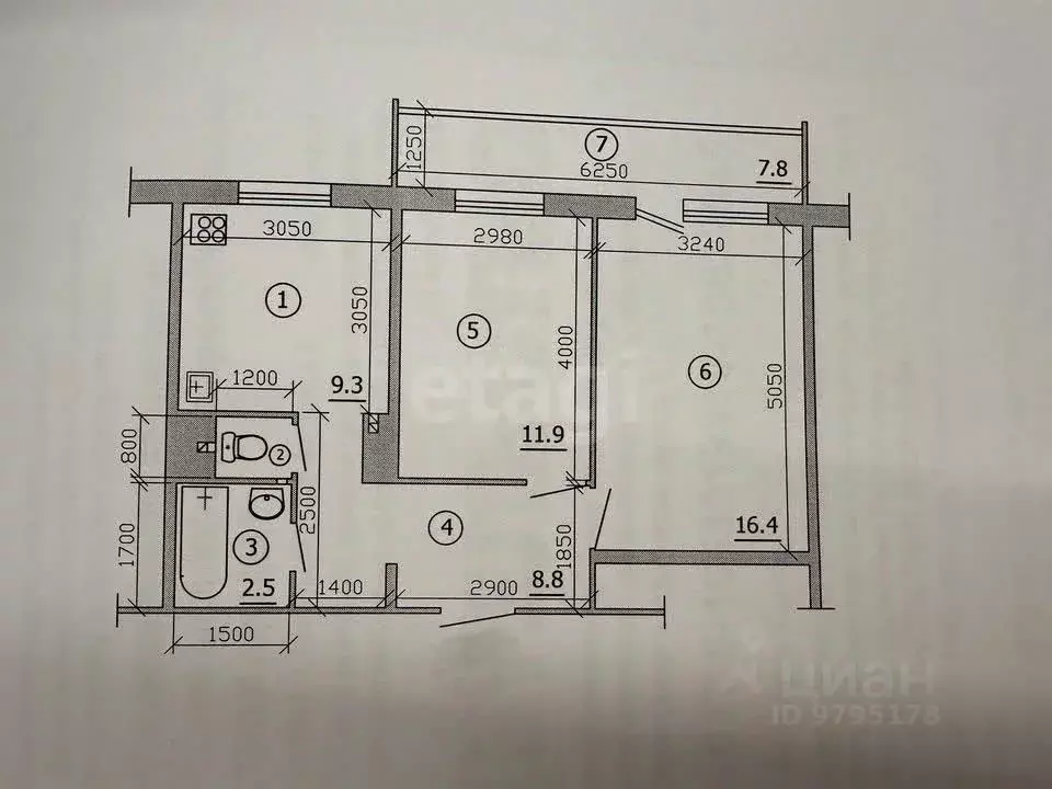 2-к кв. Татарстан, Казань ул. Юлиуса Фучика, 54 (49.9 м) - Фото 2