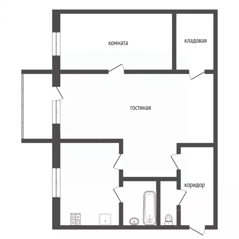 2-к кв. Тюменская область, Тюмень ул. Мельникайте, 96 (45.0 м) - Фото 1
