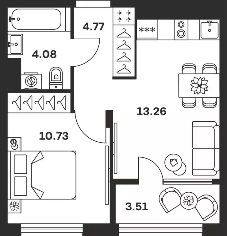 1-к кв. Тульская область, Тула Баташи Парк жилой комплекс (36.35 м) - Фото 1