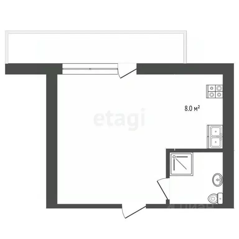 Студия Севастополь ул. Челюскинцев, 57/2 (40.2 м) - Фото 2
