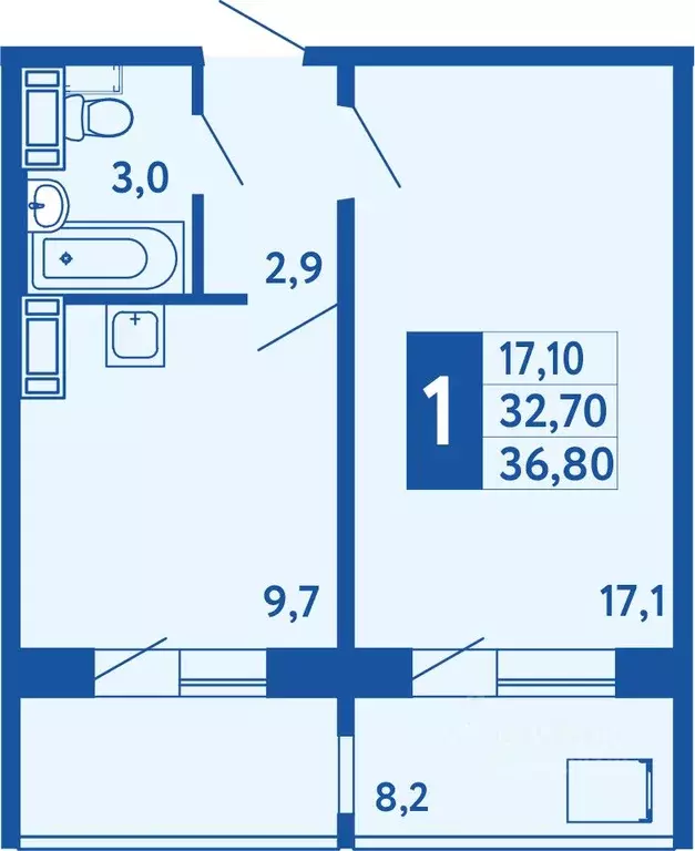 1-к кв. Башкортостан, Уфа Дема жилрайон, Новая Дема жилой комплекс ... - Фото 0
