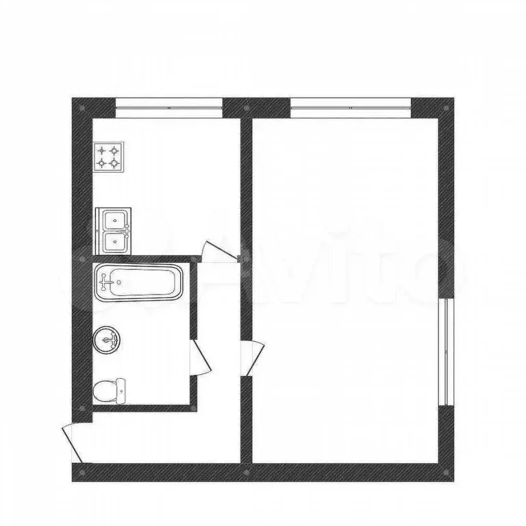 1-к. квартира, 29,5 м, 1/5 эт. - Фото 0