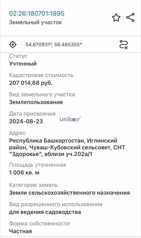 Участок в Иглинский район, Чуваш-Кубовский сельсовет, СНТ Здоровье (10 ... - Фото 0