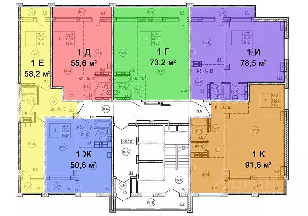 Студия Приморский край, Находка Комсомольская ул., 34А (55.5 м) - Фото 2