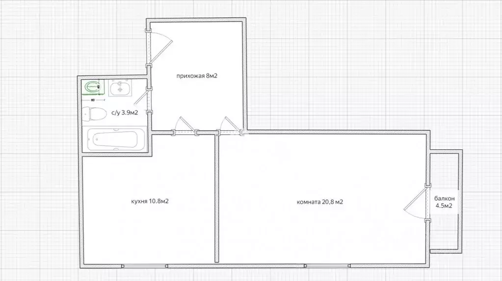 1-к кв. Калужская область, Калуга ул. Суворова, 25 (43.5 м) - Фото 2