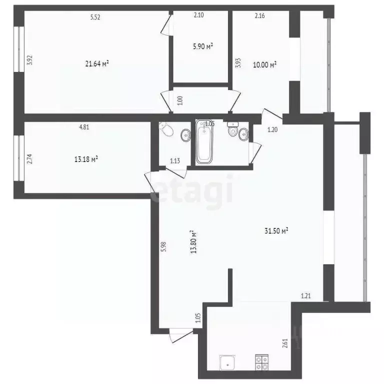 4-к кв. Тюменская область, Тюмень ул. Елизарова, 8 (102.7 м) - Фото 2