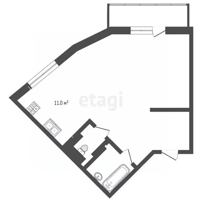 1-к кв. Смоленская область, Смоленск Ново-Чернушенский пер., 5 (44.0 ... - Фото 2