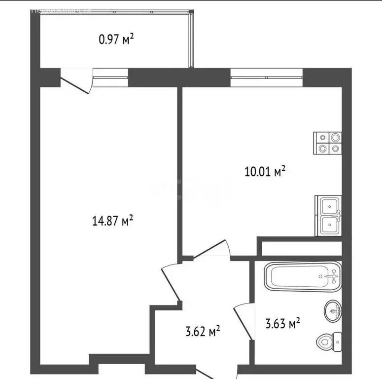 1-комнатная квартира: Ярославль, улица Строителей, 18 (33 м) - Фото 1