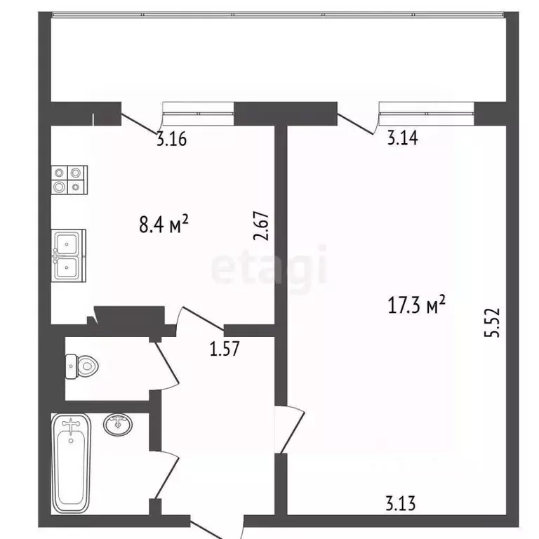 1-к кв. Белгородская область, Белгородский район, Дубовское с/пос, ... - Фото 1